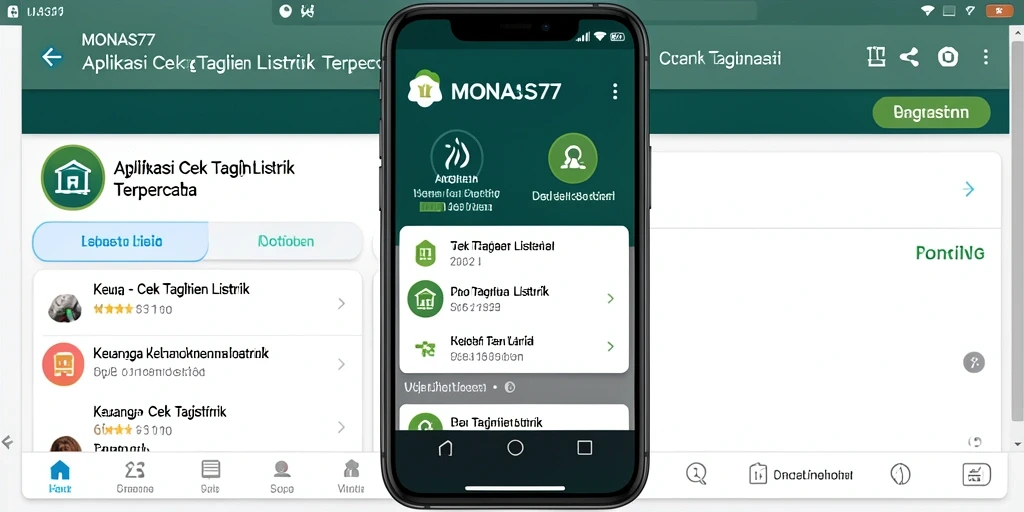 Antarmuka MONAS77 untuk cek tagihan listrik yang intuitif.