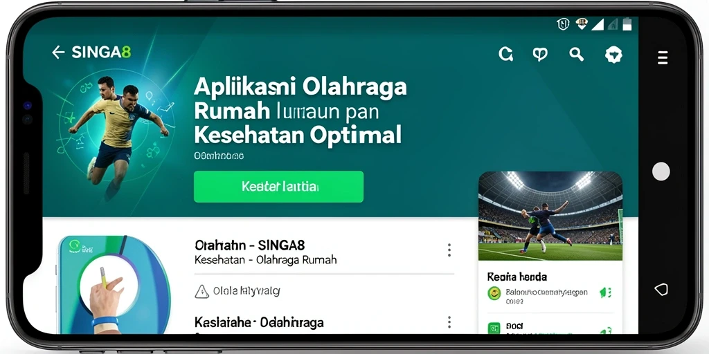 Antarmuka aplikasi SINGA8 yang menarik dan fungsional untuk olahraga rumah.