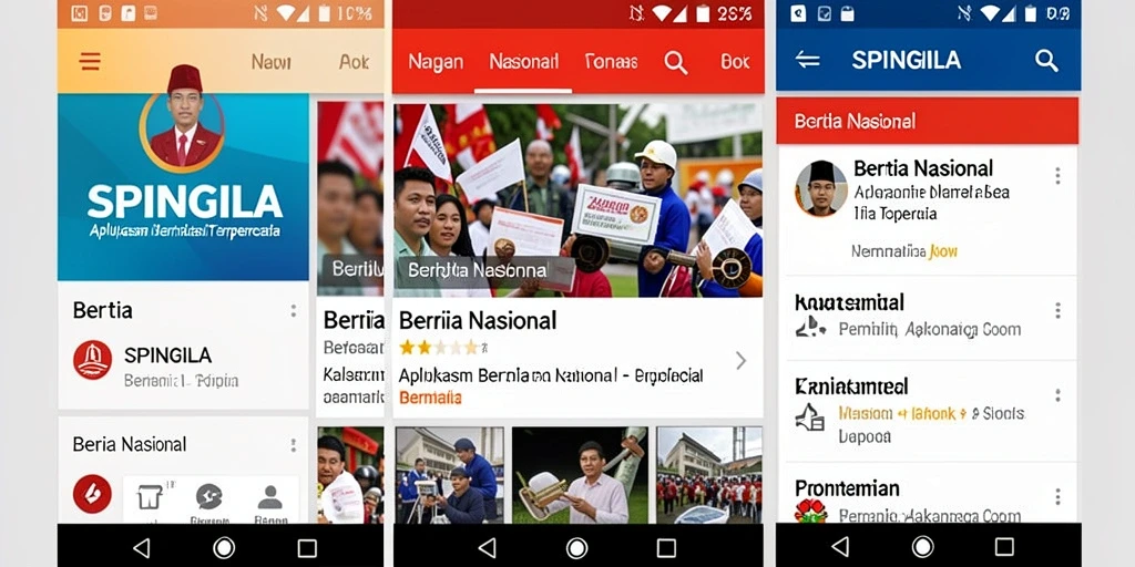 Antarmuka utama SPINGILA menampilkan berita terbaru dan terpopuler.