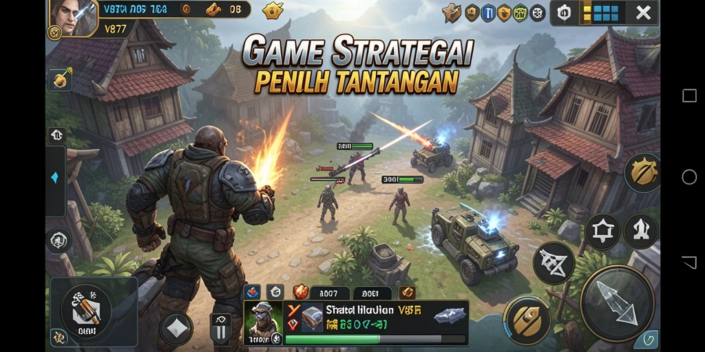 Tampilan antarmuka V87 dengan elemen strategi yang menarik.