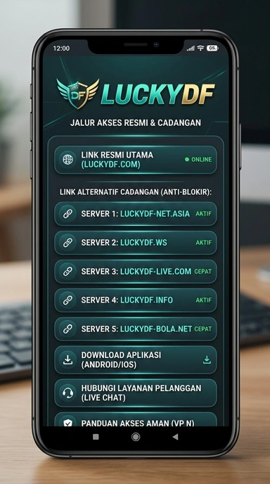 Tampilan link alternatif luckydf